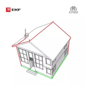 Комплект молниезащиты частного дома габ. 8x8м EKF