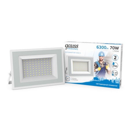 Прожектор светодиодный 70W 6300lm IP65 6500К белый 1/16 Gauss Elementary